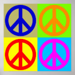 Vierfarbiger Pop Art Peace Sign Poster<br><div class="desc">Populäre und historische Symbole - Symbol des Friedens Symbol Digitaler Pop Kunst</div>