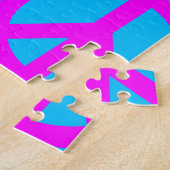Vierfarbiger Pop Art Peace Sign Puzzle (Seite)