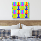 Vierfarbiger Pop Art Peace Sign Wrapper Canvas Leinwanddruck (Insitu (Schlafzimmer))