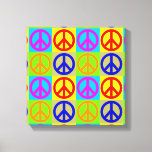 Vierfarbiger Pop Art Peace Sign Wrapper Canvas Leinwanddruck<br><div class="desc">Populäre und historische Symbole - Symbol des Friedens Symbol Digitaler Pop Kunst</div>