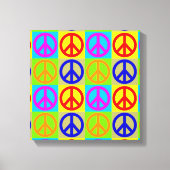 Vierfarbiger Pop Art Peace Sign Wrapper Canvas Leinwanddruck (Vorderseite)