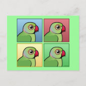 Vierfarbiges Parakeet mit Rose Postkarte (Vorderseite)