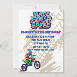 Vierganggetriebe, Dirt Bike 4. Geburtstag Einladung