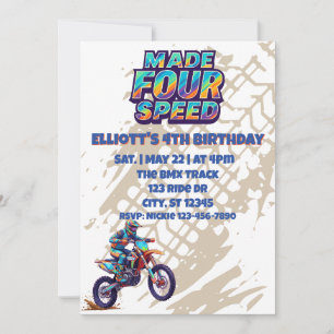 Vierganggetriebe, Dirt Bike 4. Geburtstag Einladung