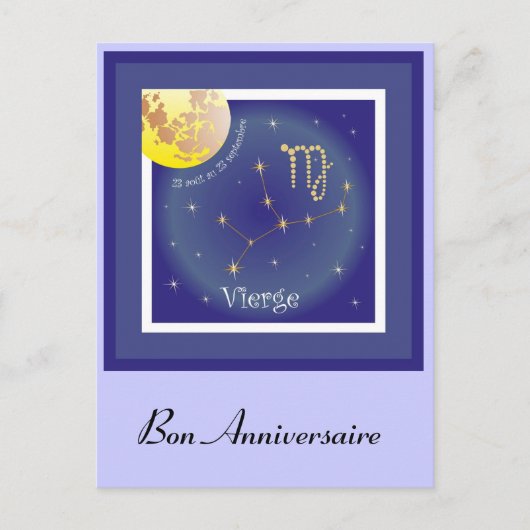 Vierge 23 août au 23 septembre Postkarte (Vorderseite)