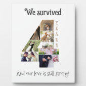 Vierjähriger Hochzeitstag Fotoplatte (Vorderseite)