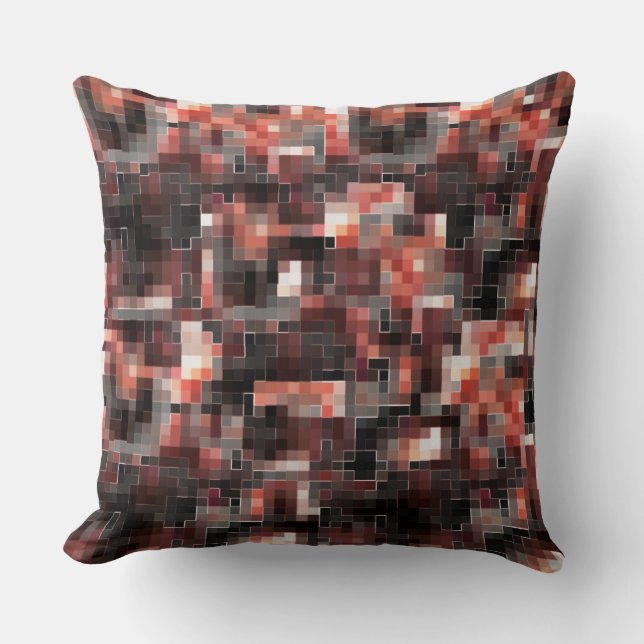 Vierkachelmosaik im virtuellen Stil in Braun bis B Kissen (Vorderseite)