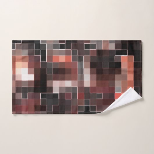 Vierkachelmosaik in Beige-Braun Badhandtuch Set (Handtuch)