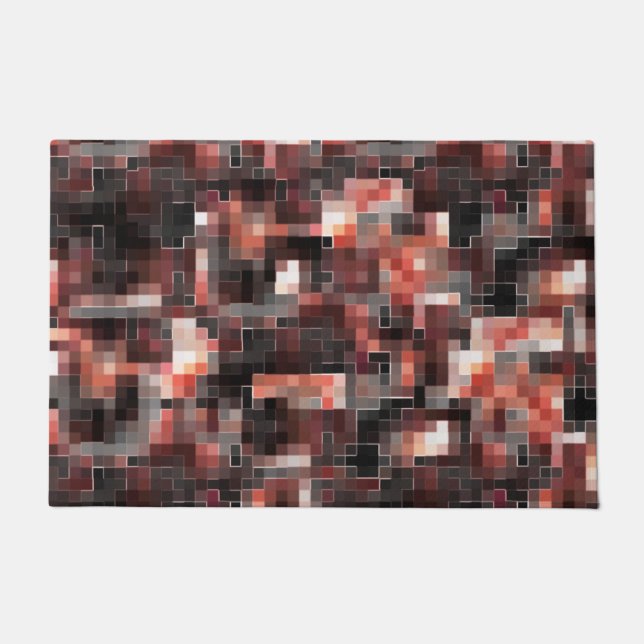 Vierkachelmosaik in Beige-Braun Fußmatte (Vorderseite)