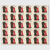 Vierkant-Tanz-Cowboy-Stiefel Geschenkpapier (Flach)