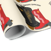 Vierkant-Tanz-Cowboy-Stiefel Geschenkpapier (Rolleneckpunkt)
