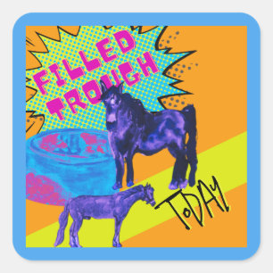 Vierkantaufkleber im Comic Quadratischer Aufkleber