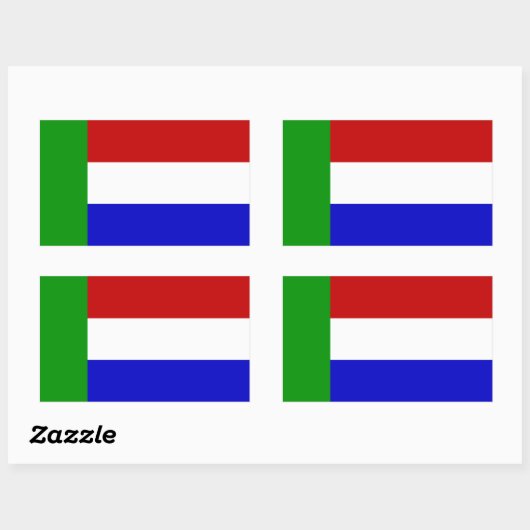 Vierkleur Rechteckiger Aufkleber (Blatt)