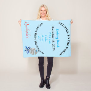 Vierlings-Baby-Junge-Rassel Blaues Fleece-Decke Fleecedecke