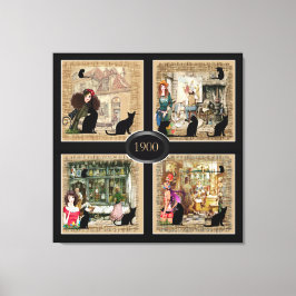 Viermal Anton Pieck Leinwanddruck