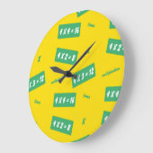 Viermal gelbes Lernen Große Wanduhr (Winkel)