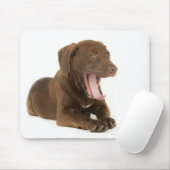 Viermonatiger Schokolade-Labrador Welpengähne Mousepad (Mit Mouse)