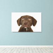 Viermonatiges Puppy-Labrador-Portrait Leinwanddruck (Insitu (Holzboden))