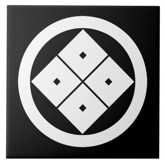 Vierquadrat in einem Kreis getilgt Fliese (Vorderseite)