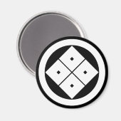 Vierquadrat in einem Kreis getilgt Magnet (Vorderseite/Rückseite)