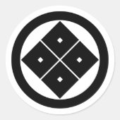 Vierquadrat in einem Kreis getilgt Runder Aufkleber (Vorderseite)