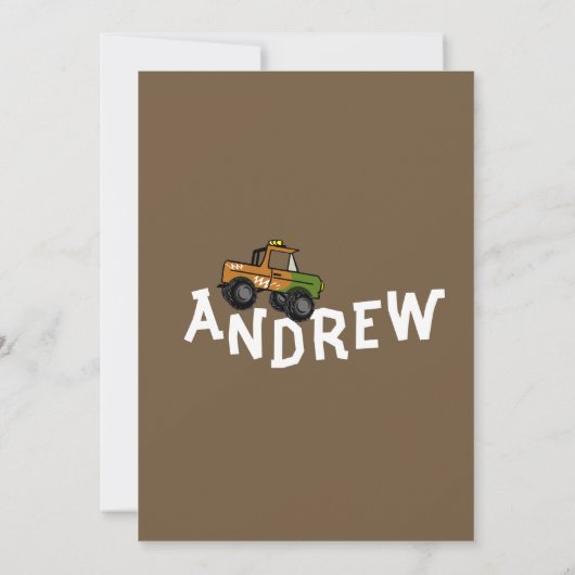 Vierrad-LKW Geburtstag Einladung (Rückseite)