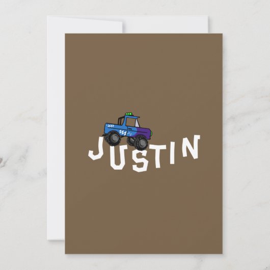 Vierrad-LKW Geburtstag Einladung (Rückseite)