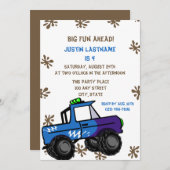 Vierrad-LKW Geburtstag Einladung (Vorne/Hinten)