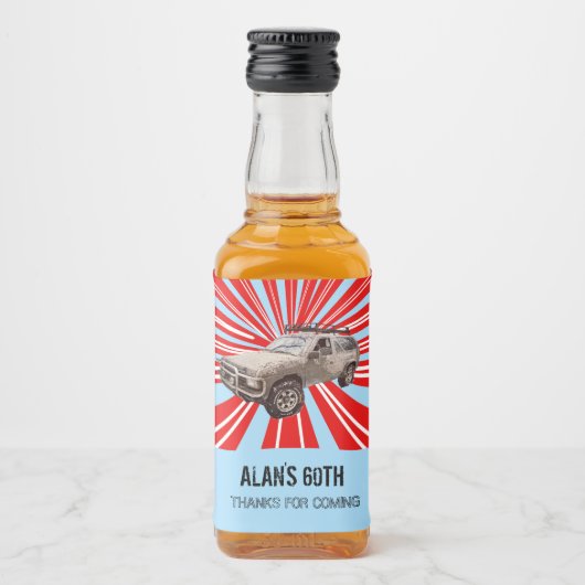 Vierradantrieb Alkoholflaschenetikett (Vorderseite)