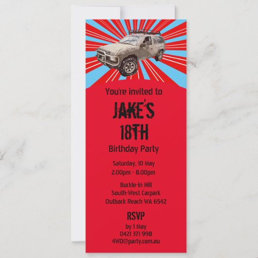 Vierradantrieb Einladung (Vorderseite)