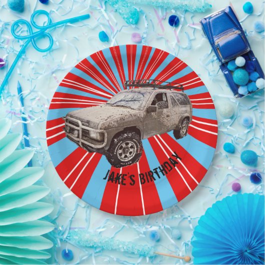 Vierradantrieb Pappteller (Party)