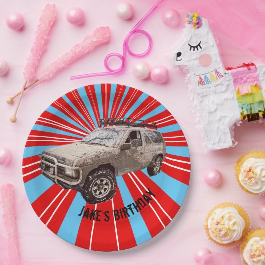 Vierradantrieb Pappteller (Party)