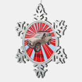 Vierradantrieb Schneeflocken Zinn-Ornament (Rechts)