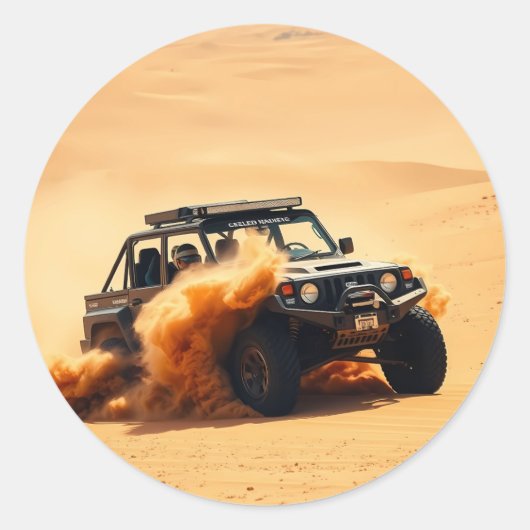 Vierradantrieb und Rennwagen Runder Aufkleber (Vorderseite)