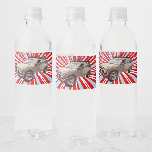 Vierradantrieb Wasserflaschenetikett (Flaschen)