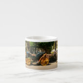 Vierrädrige Pferdekutsche gezeichnet Espressotasse (Vorderseite)