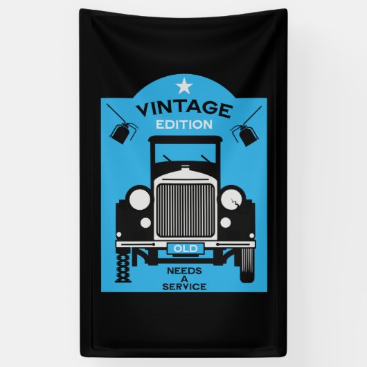 Vierragenarian Happy Birthday Over the Hill Banner (Vertikal)