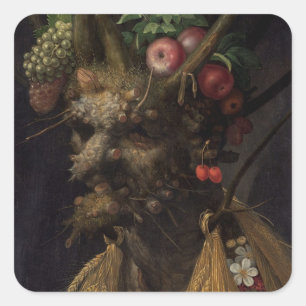 Viersaison in the One Head, c.1590 2 Quadratischer Aufkleber