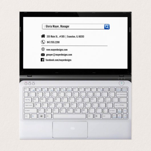 vierseitig gefalteter Laptop-Bildschirm Visitenkarten (Innenseite Aufgefaltet)