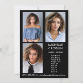 Vierseitige 4-Foto-Modell-Hauptdarsteller Comp-Zed Einladung (Rückseite)