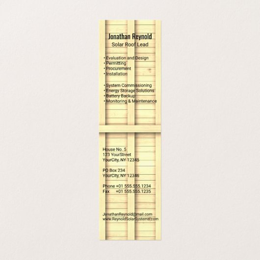 Vierseitiges Dachdach mit Sonnengitter-Roter Dachb Visitenkarten (Innenseite Aufgefaltet)