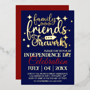 Viert-Juli-Party-Stars Folieneinladung