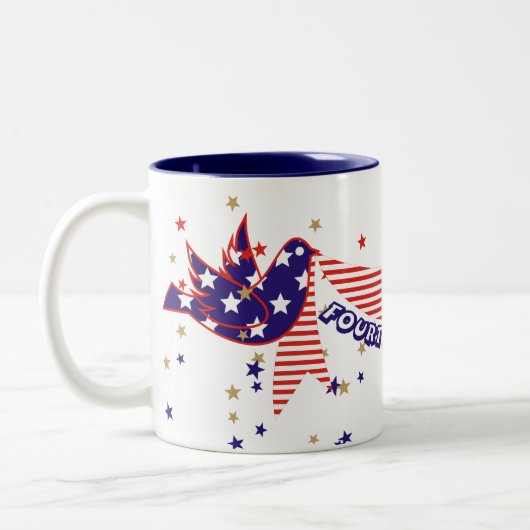 Vierte 4. Juli Kaffeepuppe Zweifarbige Tasse (Links)