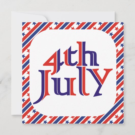 Vierte 4. Juli Rot-Blau-Party Einladungen (Rückseite)