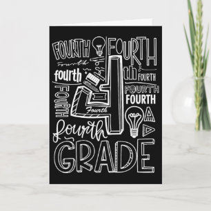 Vierte 4. Klasse Typografie Zurück zur Schule 1  Karte