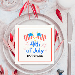 Vierte amerikanische Flagge Feuerwerk Juli Serviette