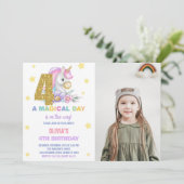 Vierte Blumenschlucht Geburtstagsfeier Einladung m (Stehend Vorderseite)