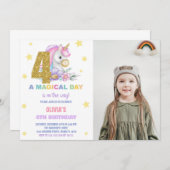 Vierte Blumenschlucht Geburtstagsfeier Einladung m (Vorne/Hinten)