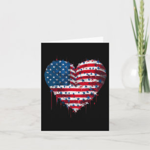Vierte Fahne Patriotische Amerikanische Heart Arme Karte