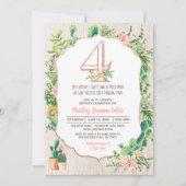 Vierte Geburtstags-Einladung des Einladung (Vorderseite)